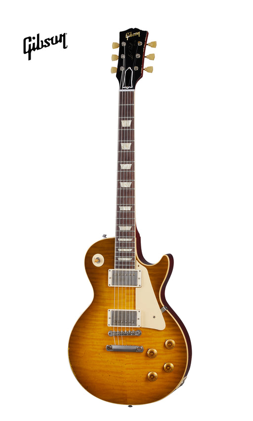 GIBSON 1959 LES PAUL STANDARD REISSUE HEAVY AGED ELECTRIC GUITAR - GOLDEN POPPY BURST - Music Bliss Malaysia