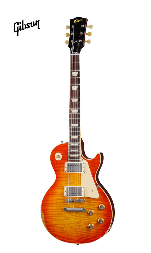 GIBSON 1960 LES PAUL STANDARD REISSUE HEAVY AGED ELECTRIC GUITAR - TANGERINE BURST - Music Bliss Malaysia