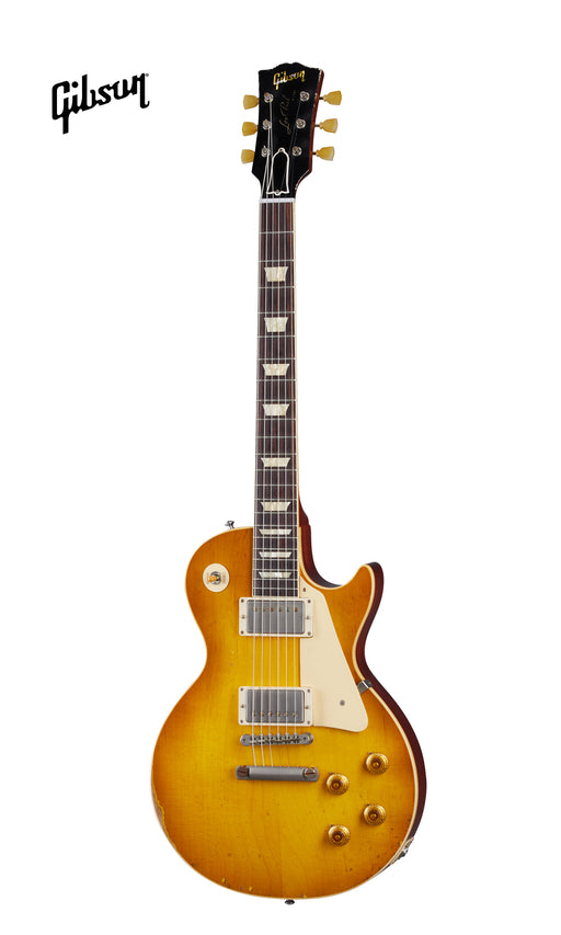 GIBSON 1958 LES PAUL STANDARD REISSUE HEAVY AGED ELECTRIC GUITAR - LEMON BURST - Music Bliss Malaysia