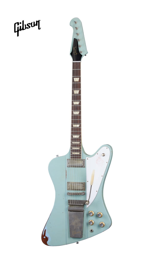 GIBSON 1963 FIREBIRD V WITH MAESTRO VIBROLA HEAVY AGED ELECTRIC GUITAR - ANTIQUE FROST BLUE - Music Bliss Malaysia