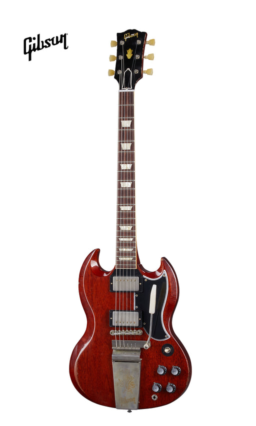 GIBSON 1964 SG STANDARD REISSUE WITH MAESTRO VIBROLA HEAVY AGED ELECTRIC GUITAR - FADED CHERRY - Music Bliss Malaysia