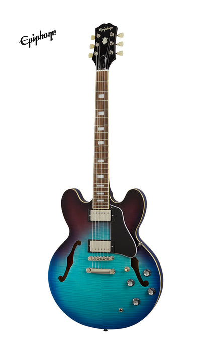 Epiphone ES-335 Figured Semi-Hollowbody Electric Guitar - Blueberry Burst - Music Bliss Malaysia