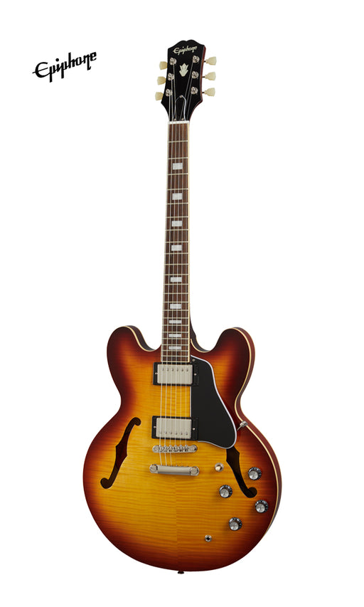 Epiphone ES-335 Figured Semi-Hollowbody Electric Guitar - Raspberry Tea Burst - Music Bliss Malaysia