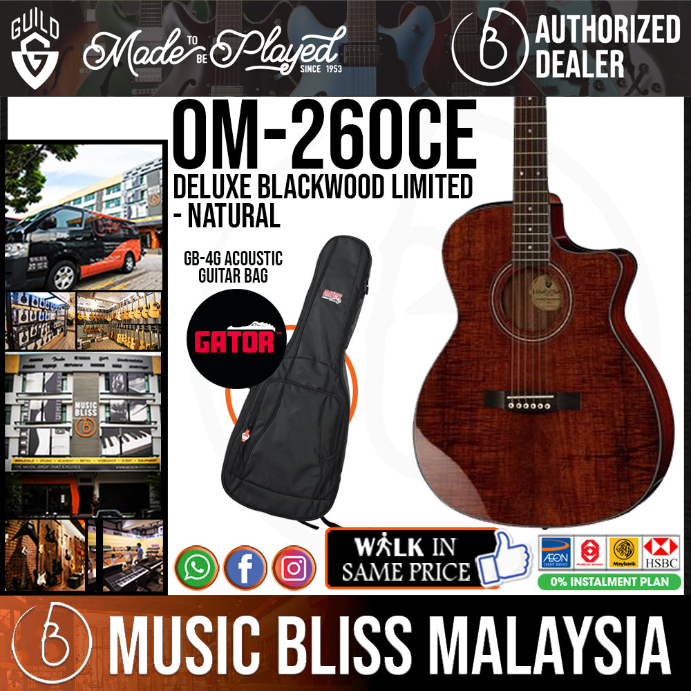Limited　Deluxe　OM-260CE　Bliss　Blackwood　Music　Natural　Guild　Malaysia