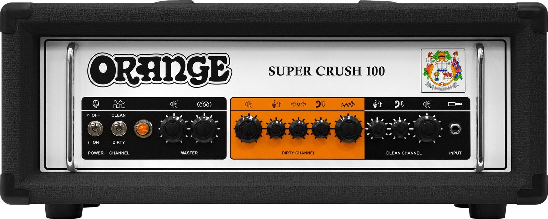 Orange Super Crush 100 100-watt Solid-state Head with Crush Pro 240-watt 4x12" Closed-back Speaker Cabinet - Black - Music Bliss Malaysia