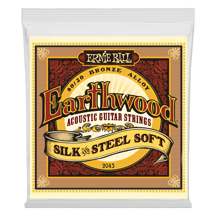 Ernie Ball 2045 Earthwood Silk & Steel Extra Light 80/20 Bronze Acoustic (11-52) - Music Bliss Malaysia