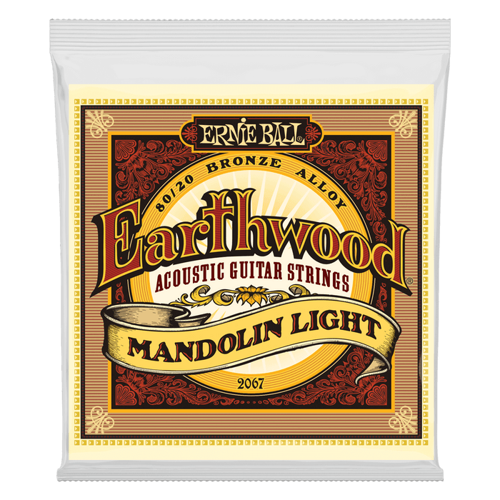 Ernie Ball 2067 Earthwood Light Loop End 80/20 Bronze Mandolin Strings (9-34) - Music Bliss Malaysia