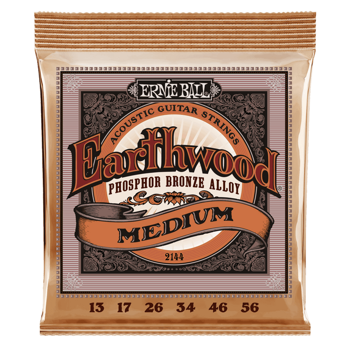 Ernie Ball 2144 Medium Earthwood Phosophor Bronze Acoustic Strings (13-56) - Music Bliss Malaysia