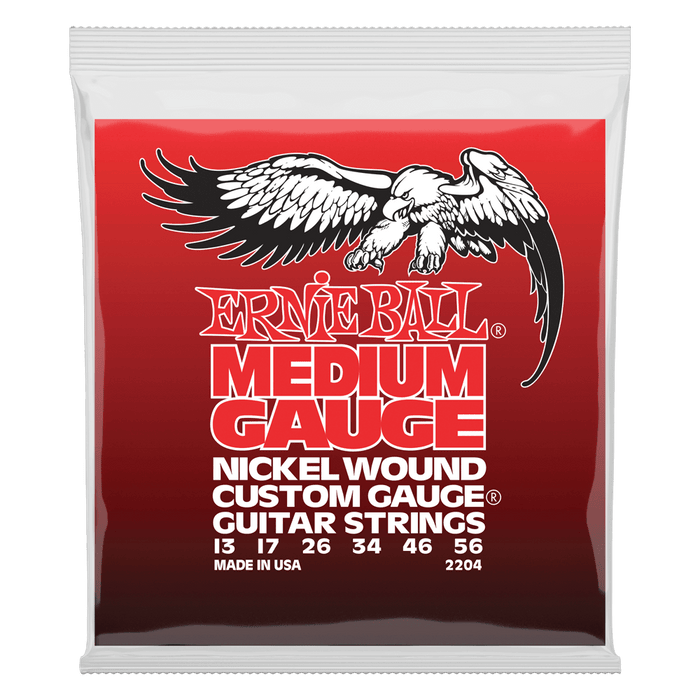 Ernie Ball 2204 Nickel Wound Medium Slinky Electric Guitar Strings (13-56) - Music Bliss Malaysia