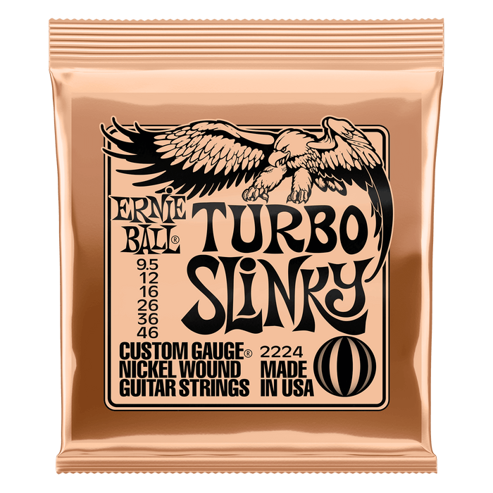 Ernie Ball 2224 Turbo Slinky Nickel Wound Electric Guitar Strings (9.5-46) - Music Bliss Malaysia