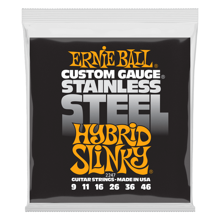 Ernie Ball 2247 Hybrid Slinky Stainless Steel Wound Electric Guitar Strings (9-46) - Music Bliss Malaysia