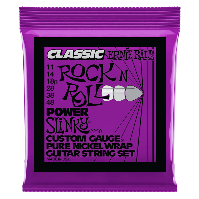 Ernie Ball 2250 Power Slinky Classic Rock N Roll Electric Guitar Strings (11-48) - Music Bliss Malaysia