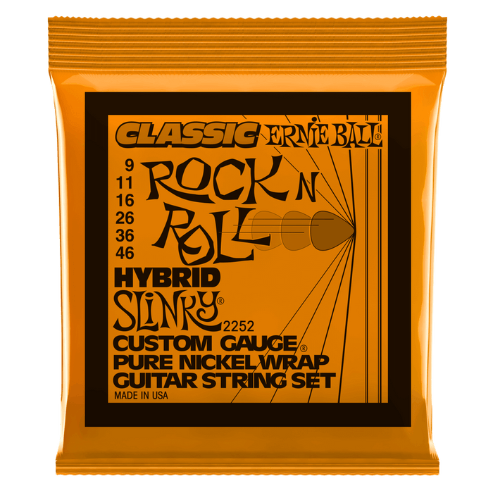 Ernie Ball 2252 Hybrid Slinky Classic Rock N Roll Electric Guitar Strings (9-46) - Music Bliss Malaysia