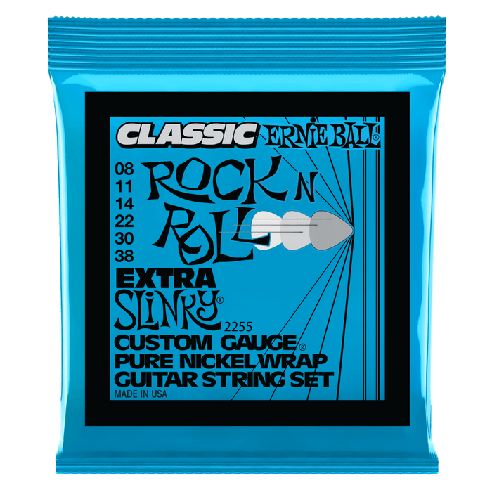 Ernie Ball 2255 Extra Slinky Classic Rock N Roll Electric Guitar Strings (8-38) - Music Bliss Malaysia
