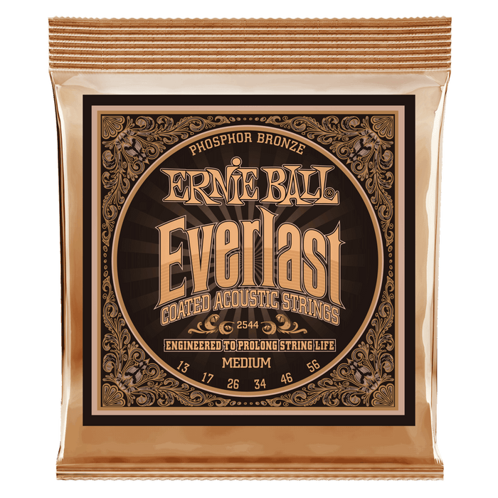 Ernie Ball 2544 Medium Everlast Coated Phosphor Bronze Acoustic Strings (13-56) - Music Bliss Malaysia