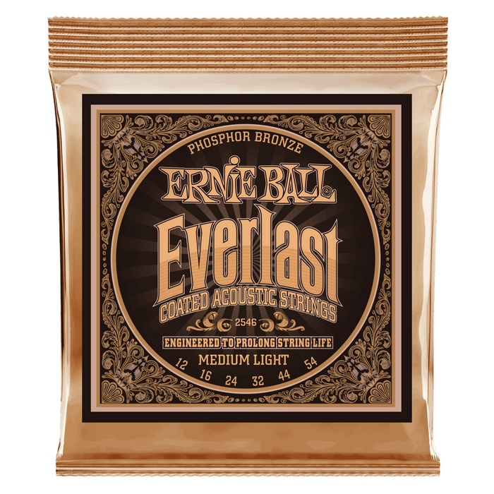 Ernie Ball 2546 Medium Light Everlast Coated Phosphor Bronze Acoustic Strings (12-54) - Music Bliss Malaysia
