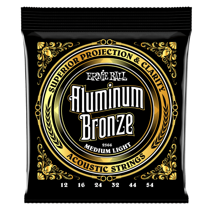Ernie Ball 2566 Medium Light Aluminum Bronze Acoustic Strings (12-54) - Music Bliss Malaysia