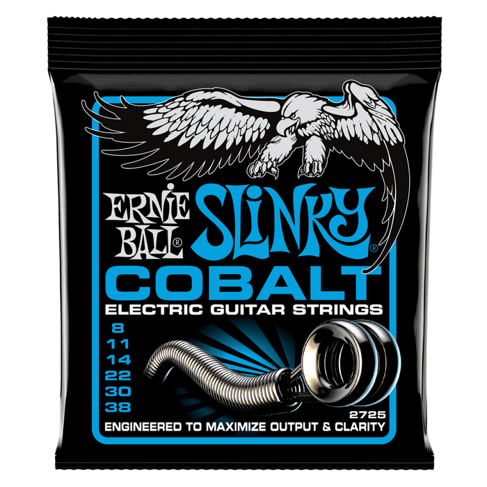 Ernie Ball 2725 Extra Slinky Cobalt Electric Guitar Strings (8-38) - Music Bliss Malaysia