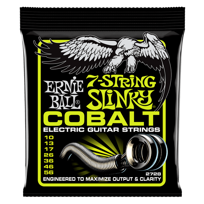 Ernie Ball 2728 Regular Slinky 7-string Cobalt Electric Guitar Strings (10-56) - Music Bliss Malaysia