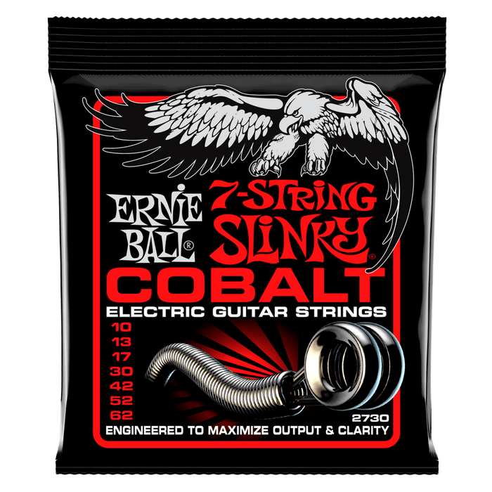 Ernie Ball 2730 Skinny Top Heavy Bottom Slinky 7-string Cobalt Electric Guitar Strings (10-62) - Music Bliss Malaysia