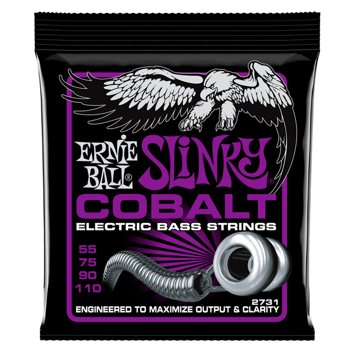 Ernie Ball 2731 Power Slinky Cobalt Electric Bass Strings (55-110) - Music Bliss Malaysia