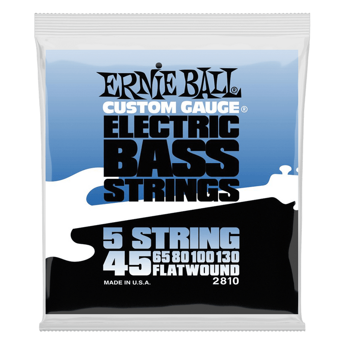 Ernie Ball 2810 Flatwound 5-String Bass Strings (45-130) - Music Bliss Malaysia