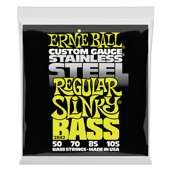 Ernie Ball 2842 Regular Slinky Stainless Steel Electric Bass Strings (50-105) - Music Bliss Malaysia