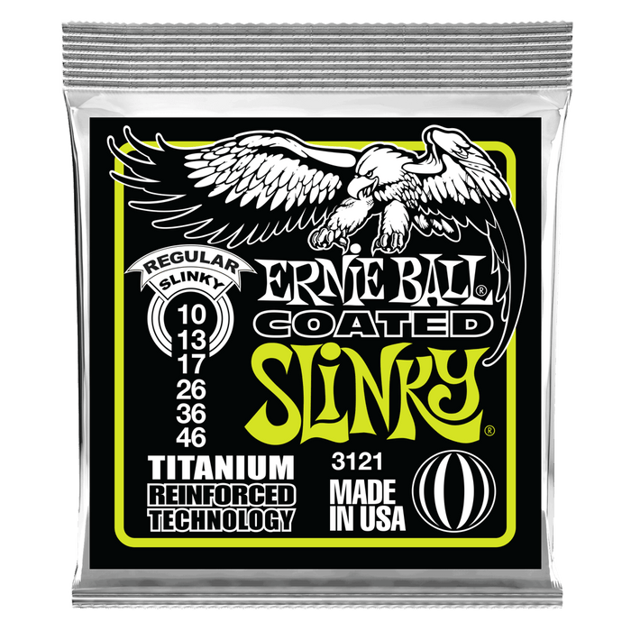 Ernie Ball 3121 Regular Slinky Coated Titanium RPS Electric Guitar Strings (10-46) - Music Bliss Malaysia