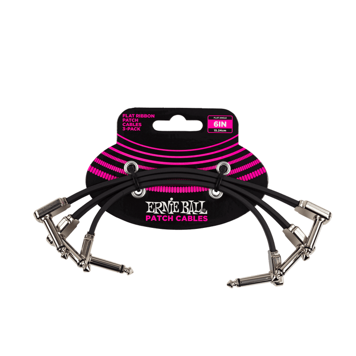 Ernie Ball 6221 6” Flat Ribbon Patch Cable - 3-Pack (P06221) - Music Bliss Malaysia