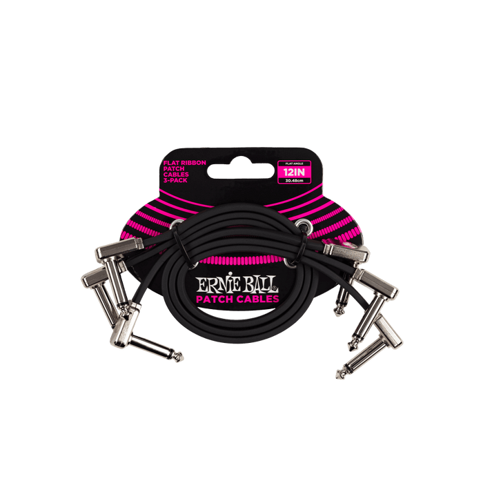 Ernie Ball 6222 3 x 1ft (30CM) Flat Ribbon Patch Cable Lead (P06222) - Music Bliss Malaysia