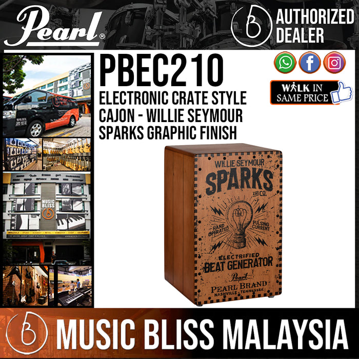 Pearl PBEC210 Electronic Crate Style Cajon - Willie Seymour Sparks Graphic Finish - Music Bliss Malaysia