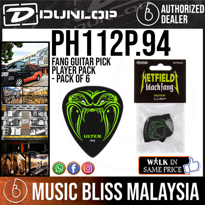Jim Dunlop PH112P.94 Fang Guitar Pick Player Pack - Pack of 6 - Music Bliss Malaysia
