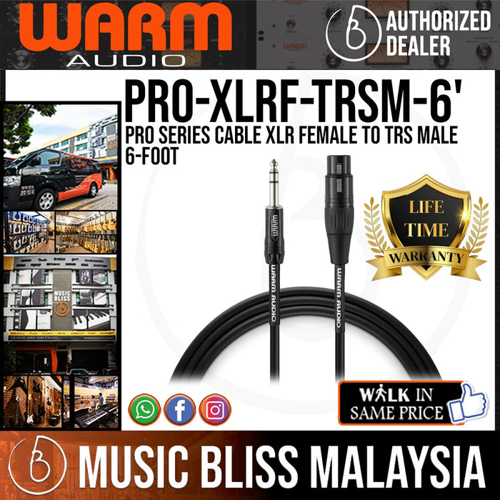 Warm Audio Pro Silver XLR Female to TRS Male Cable - 6-foot - Music Bliss Malaysia