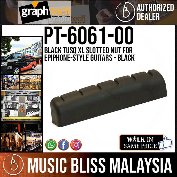 Graph Tech PT-6061-00 Pre-slotted Replacement String Nut for Epiphone-style Guitars - Black (PT606100) - Music Bliss Malaysia