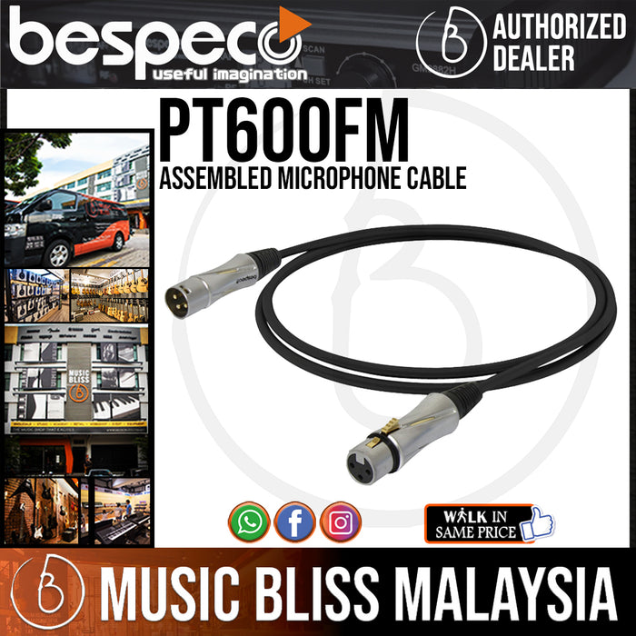 Bespeco PT600FM Assembled Microphone Cable (PT-600FM) *Crazy Sales Promotion* - Music Bliss Malaysia
