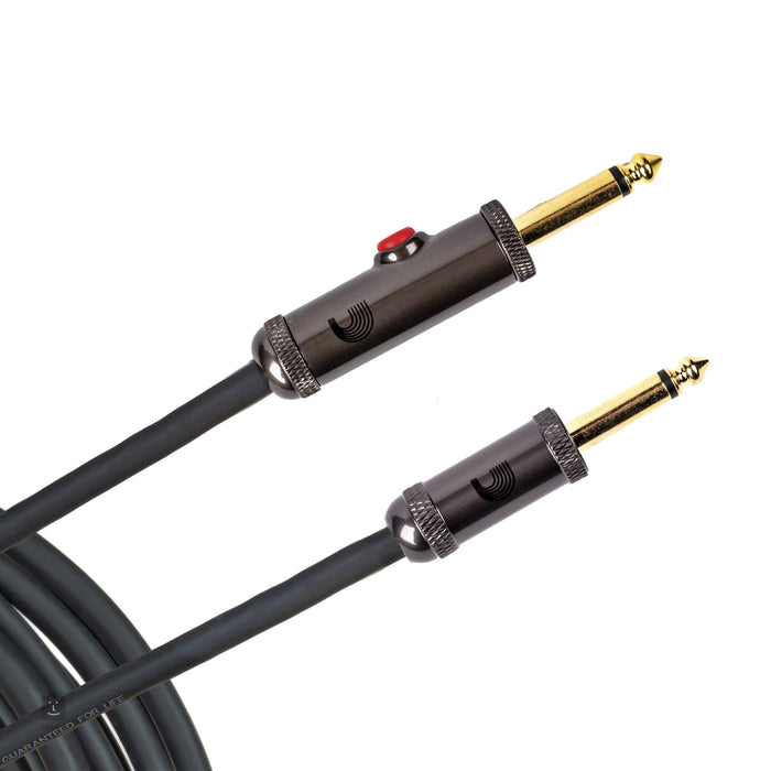 D'Addario PW-AGL-20 Circuit Breaker Straight to Straight Instrument Cable with Latching Switch - 20ft - Music Bliss Malaysia
