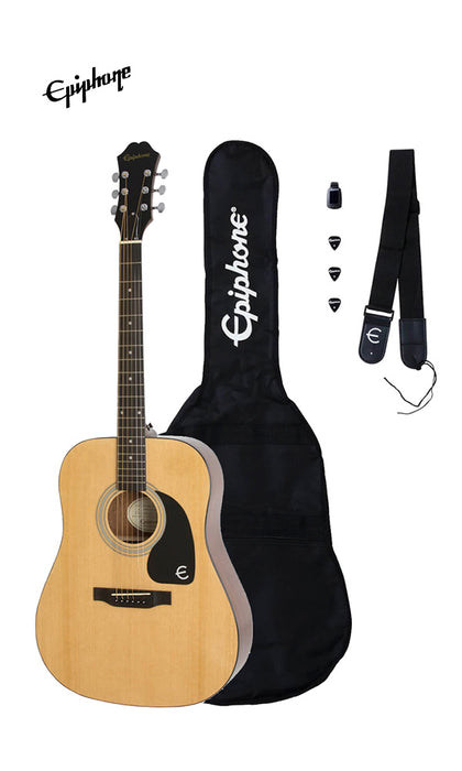 Epiphone Songmaker DR-100 Acoustic Guitar Player Pack - Natural (DR100) - Music Bliss Malaysia