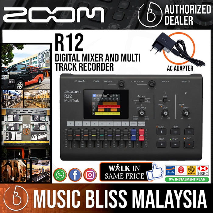 Zoom R12 MultiTrak Recorder with Touchscreen - Music Bliss Malaysia