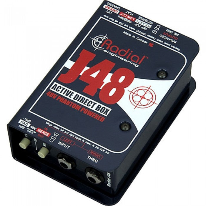 Radial Engineering J48 1-channel Active DI for Passive Guitars & Basses (J-48 / J 48) - Music Bliss Malaysia