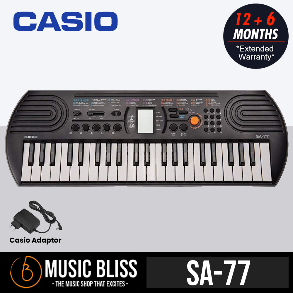 Casio SA-77 Mini Keyboard Gray (SA77) Music Bliss Malaysia