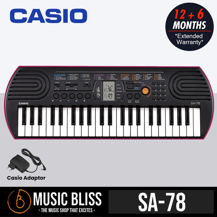 Casio SA-78 Mini Keyboard - Pink - Music Bliss Malaysia