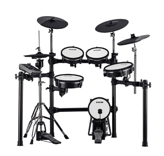 Avatar SD201-3SH 9-Piece Mesh Kit Electric Drum Set (5pcs Drum Pad, 3pcs Cymbal Pad) with Drum Throne - Music Bliss Malaysia