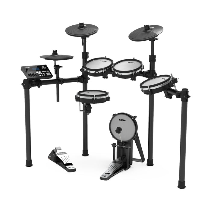 Avatar SD61-6 8-Piece Mesh Kit Electric Drum Set (5pcs Drum Pad, 3pcs Cymbal Pad) with Drum Throne - Music Bliss Malaysia