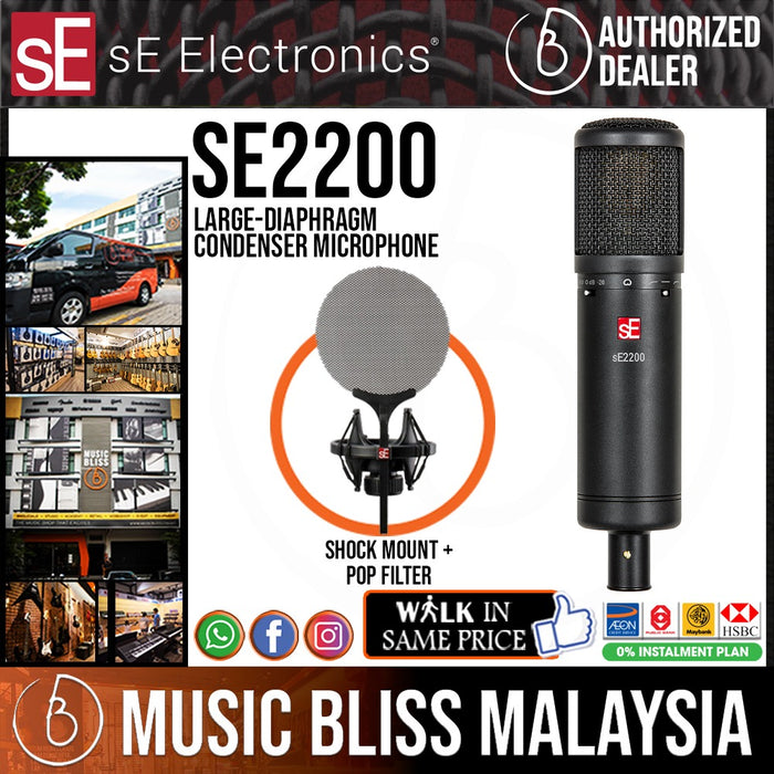 SE Electronics sE2200 Large-diaphragm Condenser Microphone - Music Bliss Malaysia