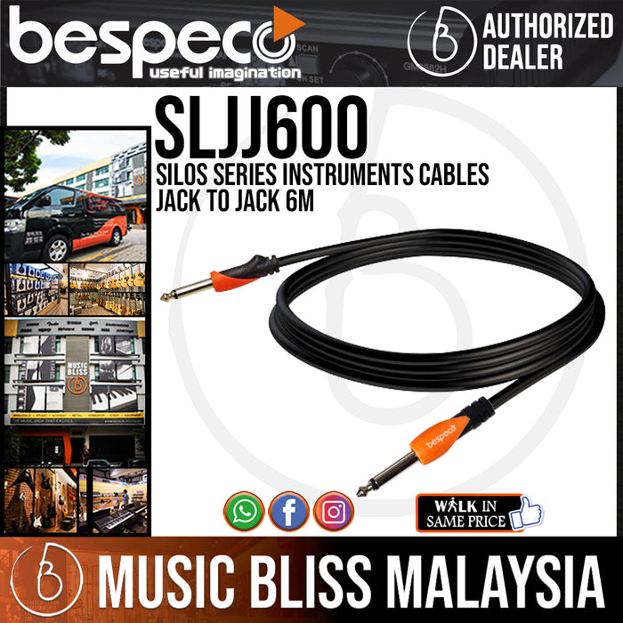 Bespeco SLJJ600 Silos Series Instruments Cables Jack To Jack 6M (SLJJ-600) - Music Bliss Malaysia