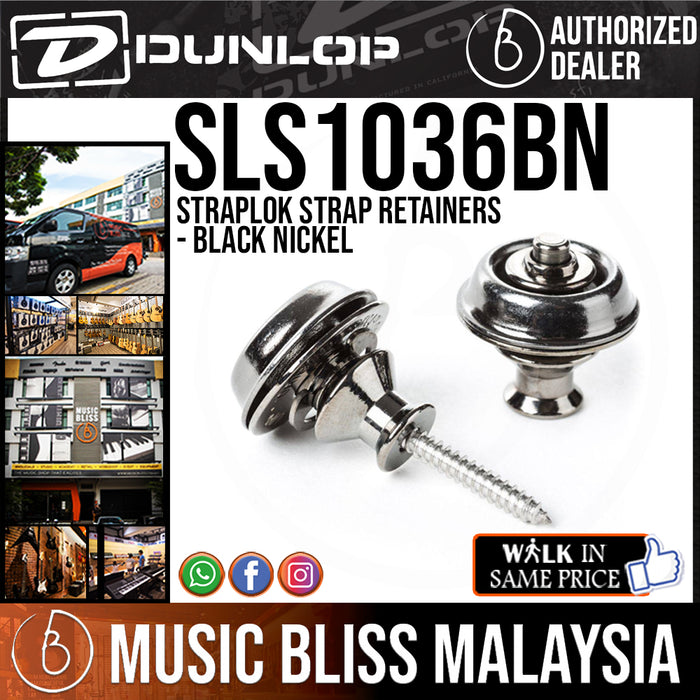 Jim Dunlop SLS1036 Straplok Strap Retainers - Black Nickel - Music Bliss Malaysia