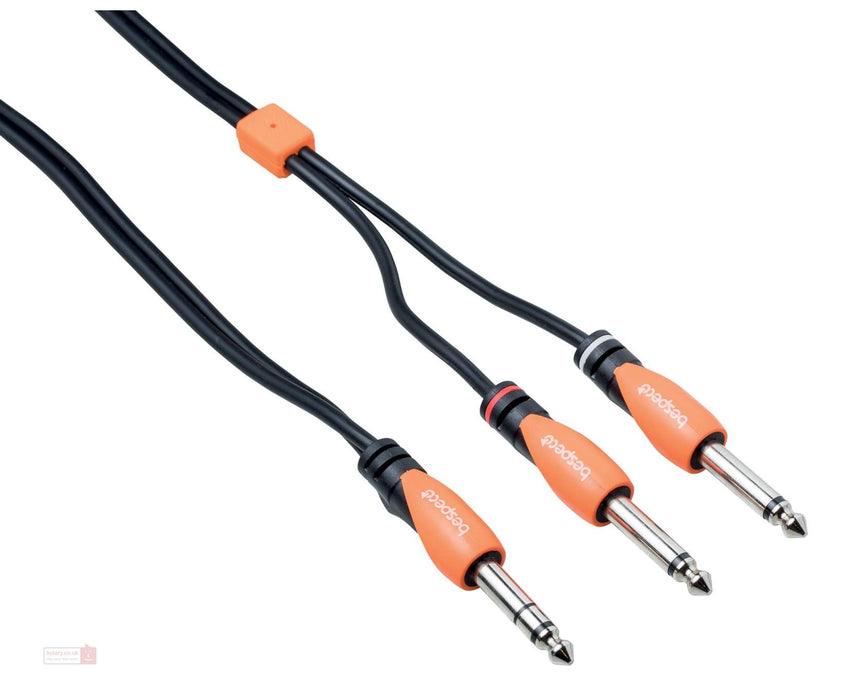 Bespeco SLYS2J180 Silos Series TRS to Dual 1/4" TS Insert Cable (SLYS-2J180) - Music Bliss Malaysia