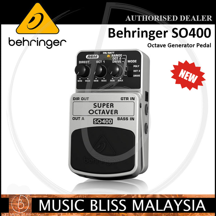 Behringer SO-400 Super Octaver Guitar Effects Pedal (SO400) - Music Bliss Malaysia