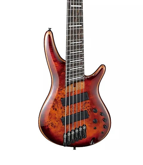 Ibanez Bass Workshop SRMS806 Multi-scale Bass Guitar - Brown Topaz Burst - Music Bliss Malaysia