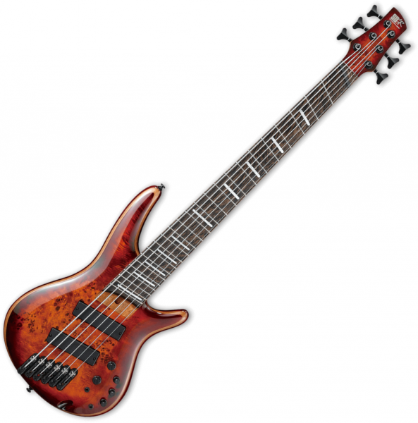 Ibanez Bass Workshop SRMS806 Multi-scale Bass Guitar - Brown Topaz Burst - Music Bliss Malaysia